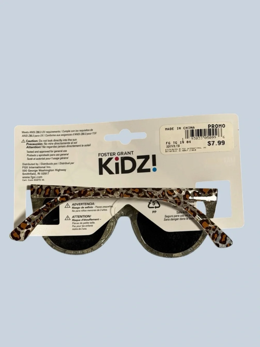 Foster Grant Kids Leopard Cat Eye Sunglasses - Brown & Black NWT